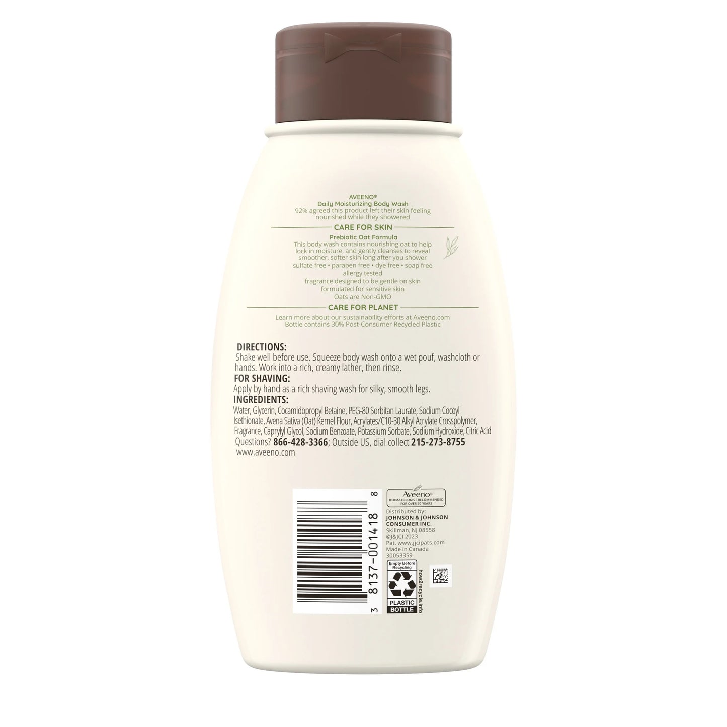 Daily Moisturizing Oat Body Wash for Dry Skin, 12 Fl. Oz