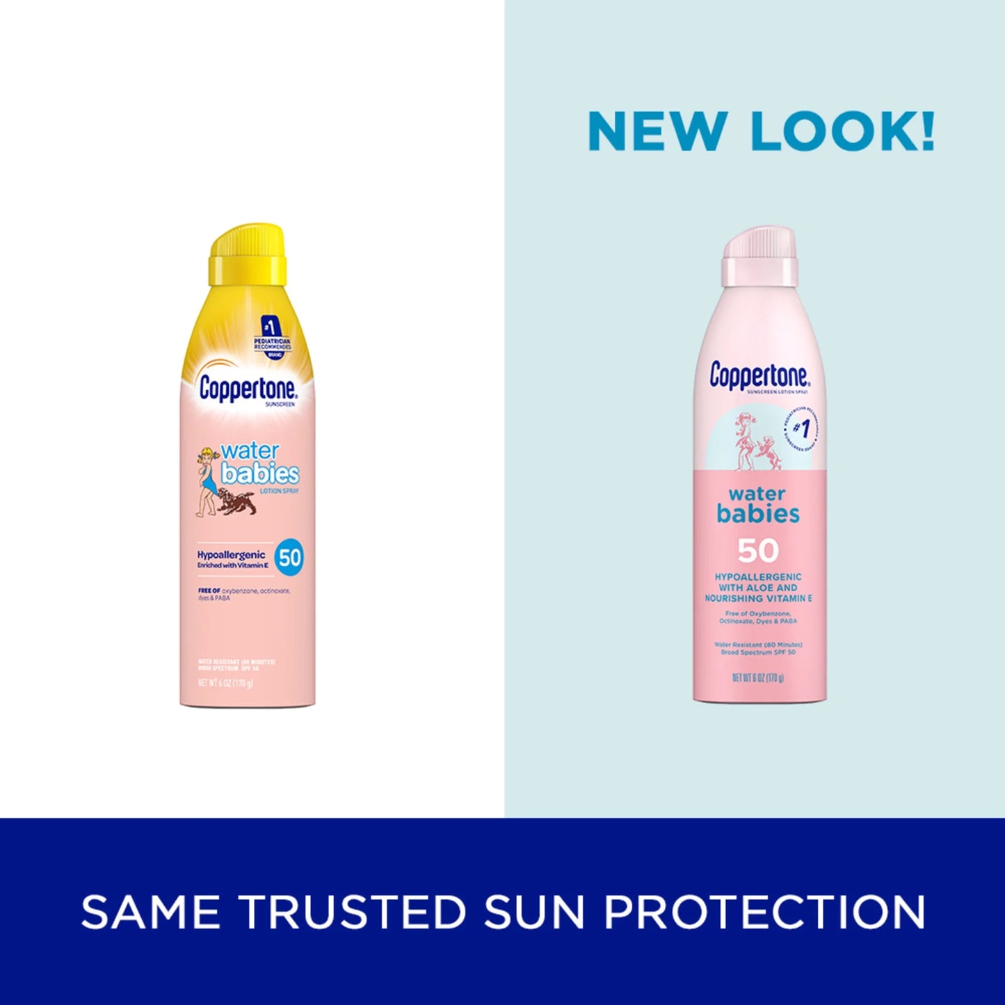 Coppertone Waterbabies Sunscreen Spray, SPF 50 Baby Sunscreen, 6 Oz, Pack of 2
