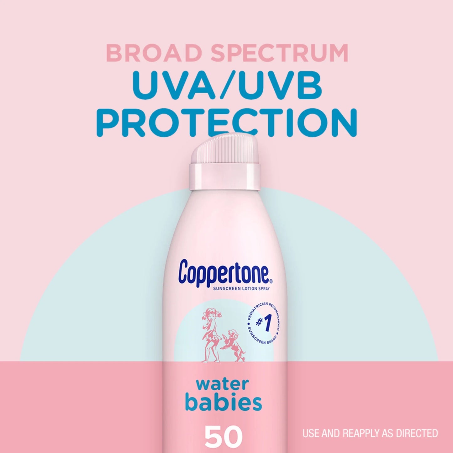 Coppertone Waterbabies Sunscreen Spray, SPF 50 Baby Sunscreen, 6 Oz, Pack of 2