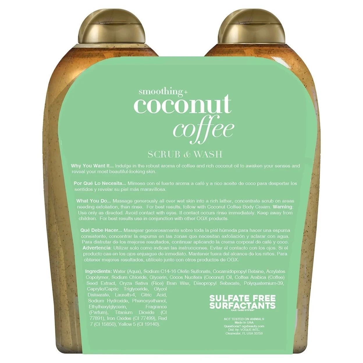 Coconut and Coffee Scrub, 19.5 Ounce (Pack of 2)