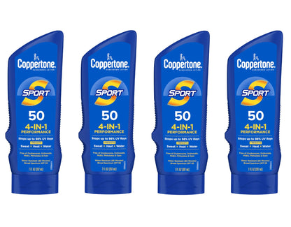 Sunscreen Lotion Sport Water Resistants SPF 50, 7Oz, 4-Pack