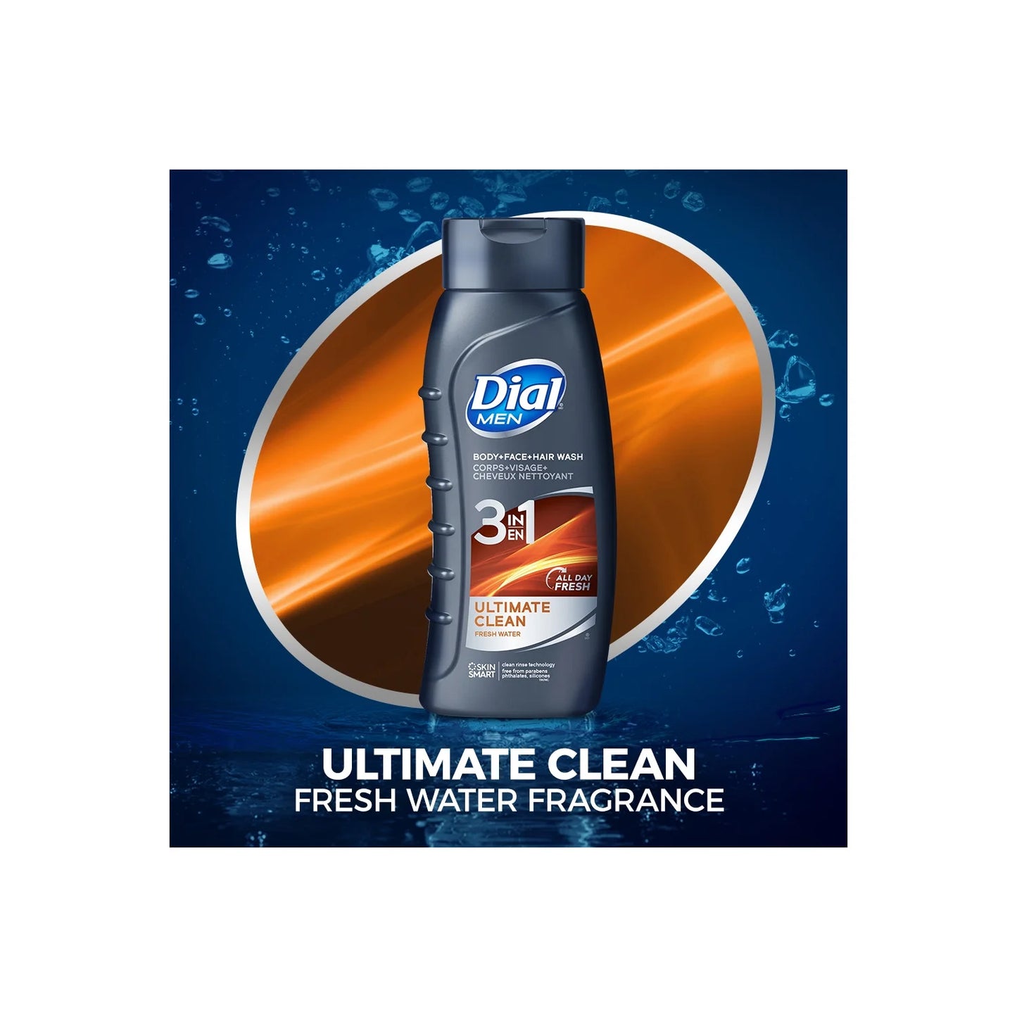 Men 3In1 Body, Hair and Face Wash, Ultimate Clean, 16 Fl Oz