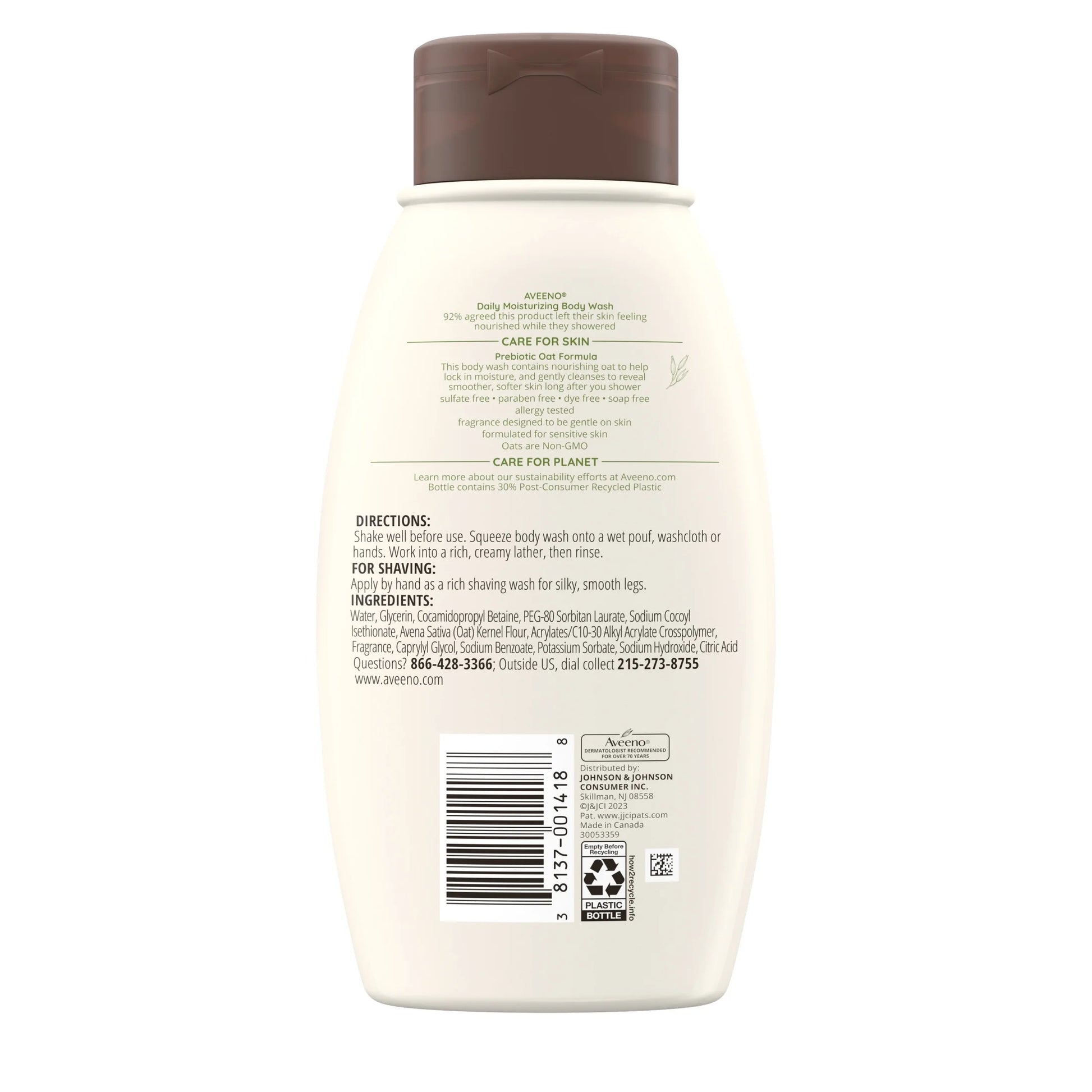 Daily Moisturizing Oat Body Wash for Dry Skin, 12 Fl. Oz