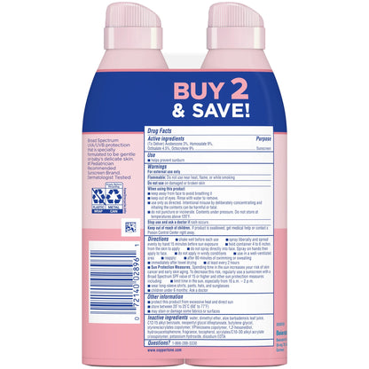Coppertone Waterbabies Sunscreen Spray, SPF 50 Baby Sunscreen, 6 Oz, Pack of 2