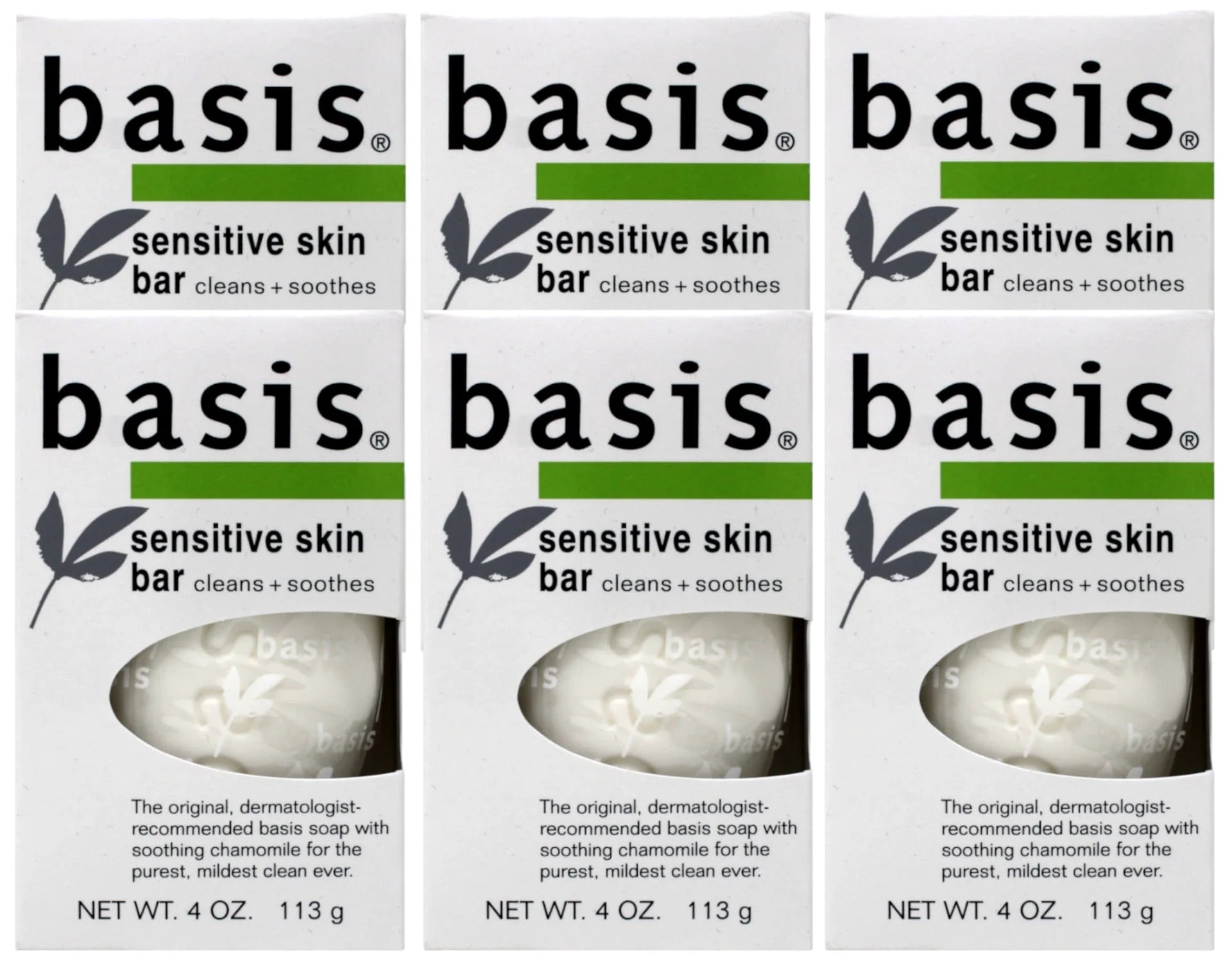 Sensitive, Skin Bar Soap 4 Oz, 6 Pack