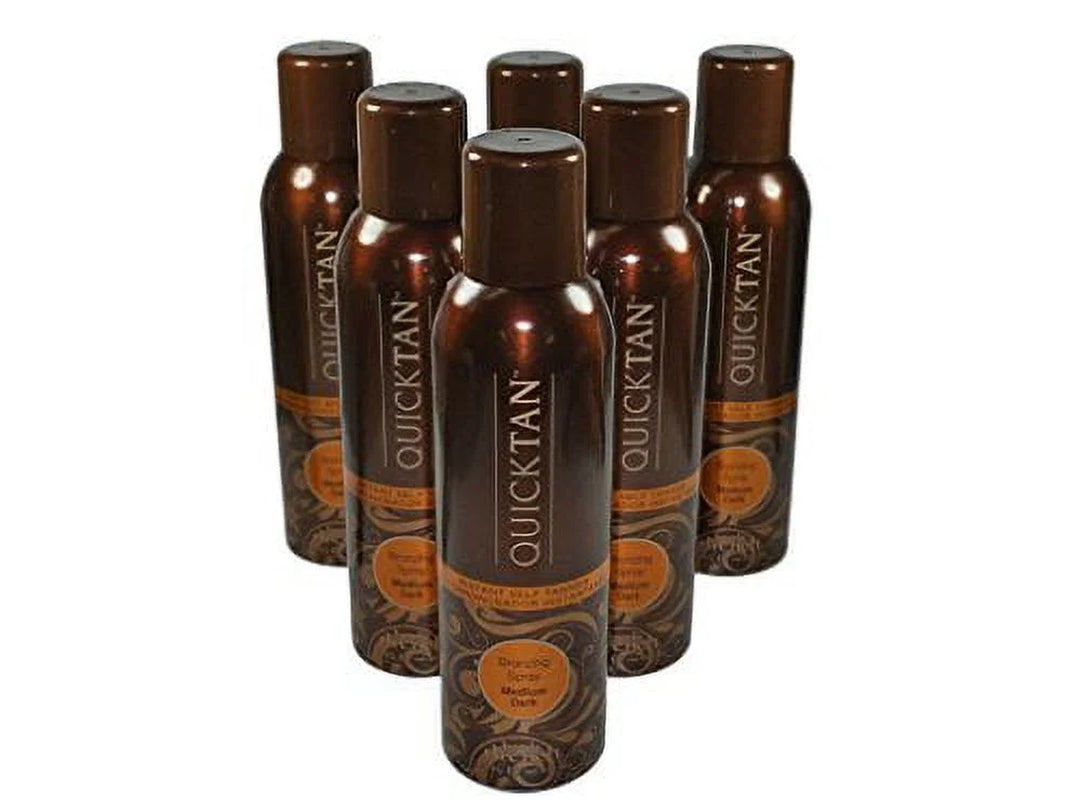 Quick Tan Instant Self Tanner Bronzing Spray, Medium/Dark 6 Oz (6Pack)