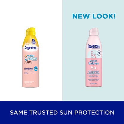 Coppertone Waterbabies Sunscreen Spray, SPF 50 Baby Sunscreen, 6 Oz, Pack of 2