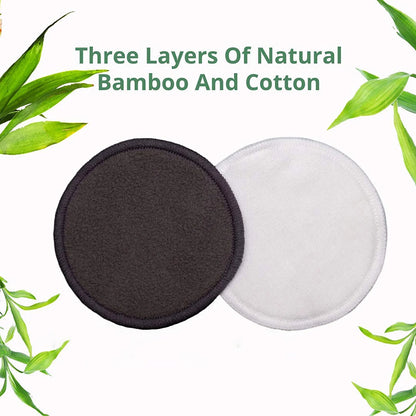 16Pcs Reusable Makeup Remover Pads|With Washable Laundry Bag|Zero Waste Facial Round|Soft Reusable Face Pad|Large Bamboo Cotton Rounds for Toner|Bamboo Holder for Storage of Cleansing Wipes