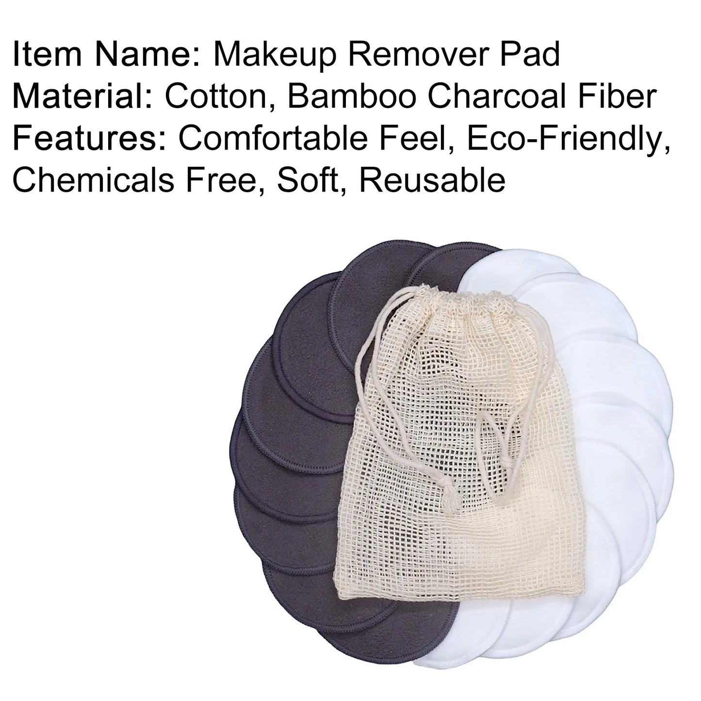 16Pcs Reusable Makeup Remover Pads|With Washable Laundry Bag|Zero Waste Facial Round|Soft Reusable Face Pad|Large Bamboo Cotton Rounds for Toner|Bamboo Holder for Storage of Cleansing Wipes