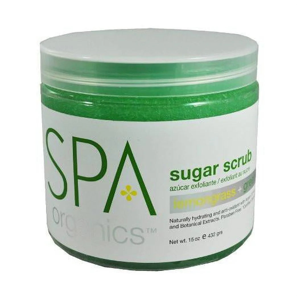 Sugar Scrub 16 Oz 100% Organic (Green Tea + Lemongrass)