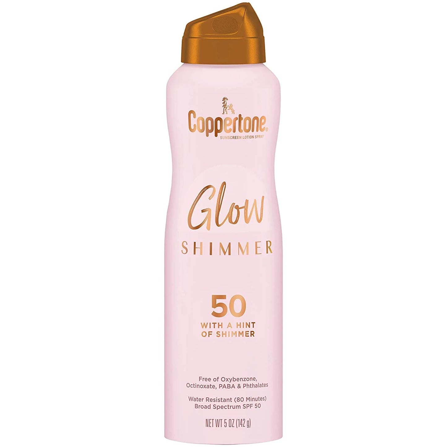 Glow with Shimmer Sunscreen Spray SPF 50, Water Resistant Spray Sunscreen, Broad Spectrum SPF 50 Sunscreen Pack, 5 Oz Spray, Pack of 2