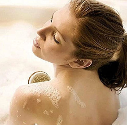 Best Dry Body Brush for for Lymphatic Drainage and Cellulite Treatment- Long Handle, Bamboo Spa Brush - Dry Brushing for Cellulite, Exfoliation