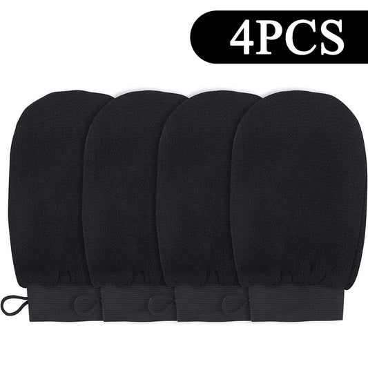 2 Pack Exfoliating Gloves,Skin Scrubber for Body Shower,Black