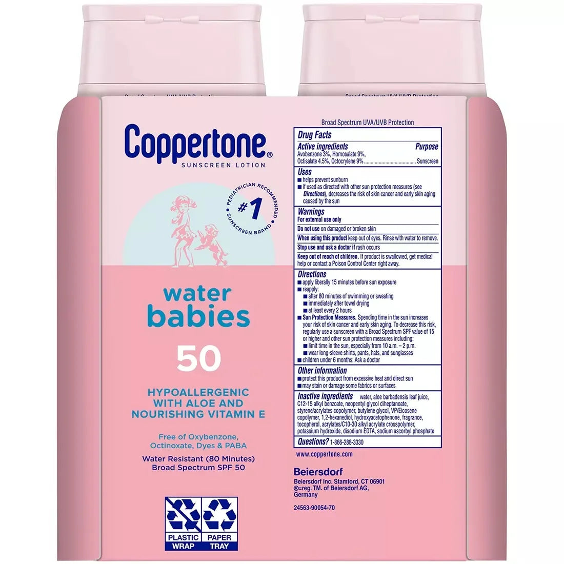 Water Babies Sunscreen Lotion, SPF 50, 8 Oz. (Pack of 2)