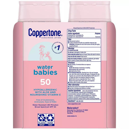 Water Babies Sunscreen Lotion, SPF 50, 8 Oz. (Pack of 2)