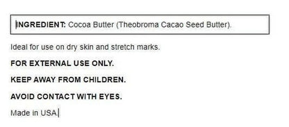 100% Cocoa Butter Stick 1 Oz