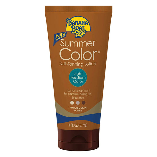 3 Pack Banana Boat,Summer Color Self-Tanning Lotion, Light/Medium Color 6Oz Each