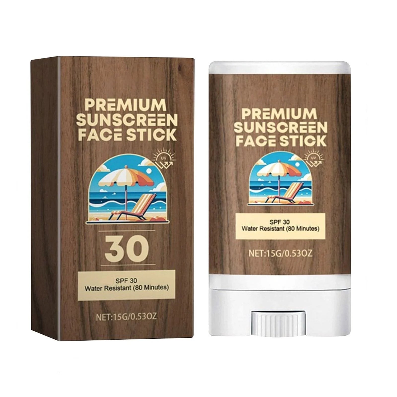 Sheer Mineral Sunscreen Stick for Face & Body,Beach Breeze Defense: Water-Resistant Sunblock SPF 50+ - Your Companion for Fun in the Sun