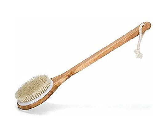 Best Dry Body Brush for for Lymphatic Drainage and Cellulite Treatment- Long Handle, Bamboo Spa Brush - Dry Brushing for Cellulite, Exfoliation