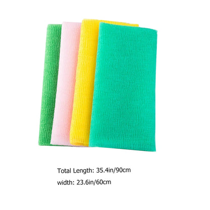 4Pcs Household Exfoliating Bath Cloth Skin-Friendly Nylon Shower Washcloth Body Scrubber