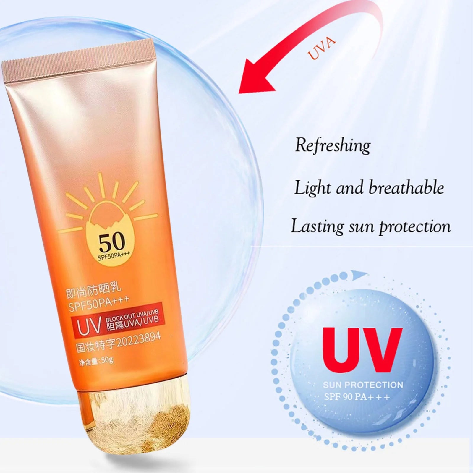 Beach Defense Sunscreen Lotion,Beach Breeze Defense: Water-Resistant Sunblock SPF 50+ - Your Companion for Fun in the Sun