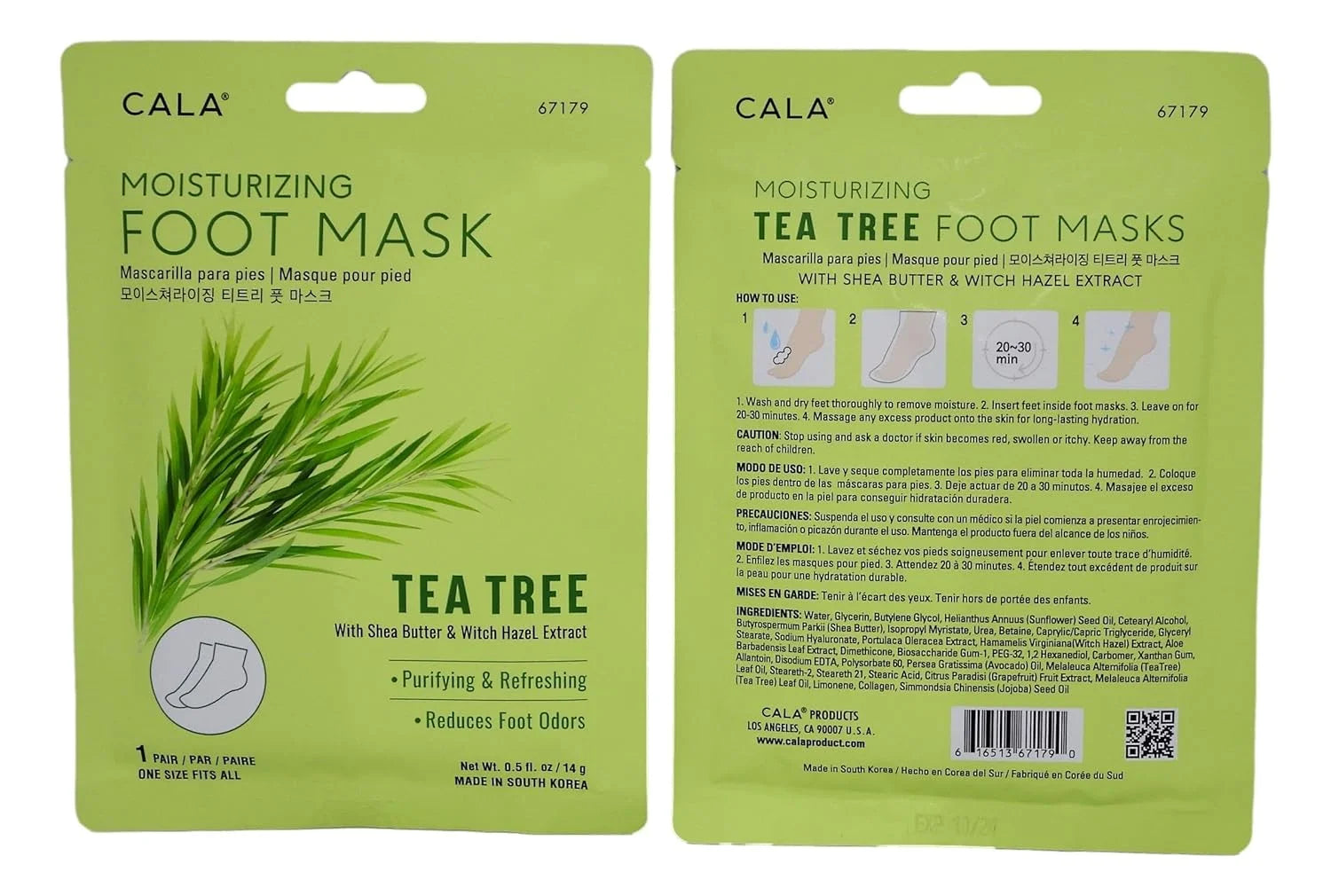 MOISTURIZING FOOT MASK: TEA TREE (3 PAIRS)