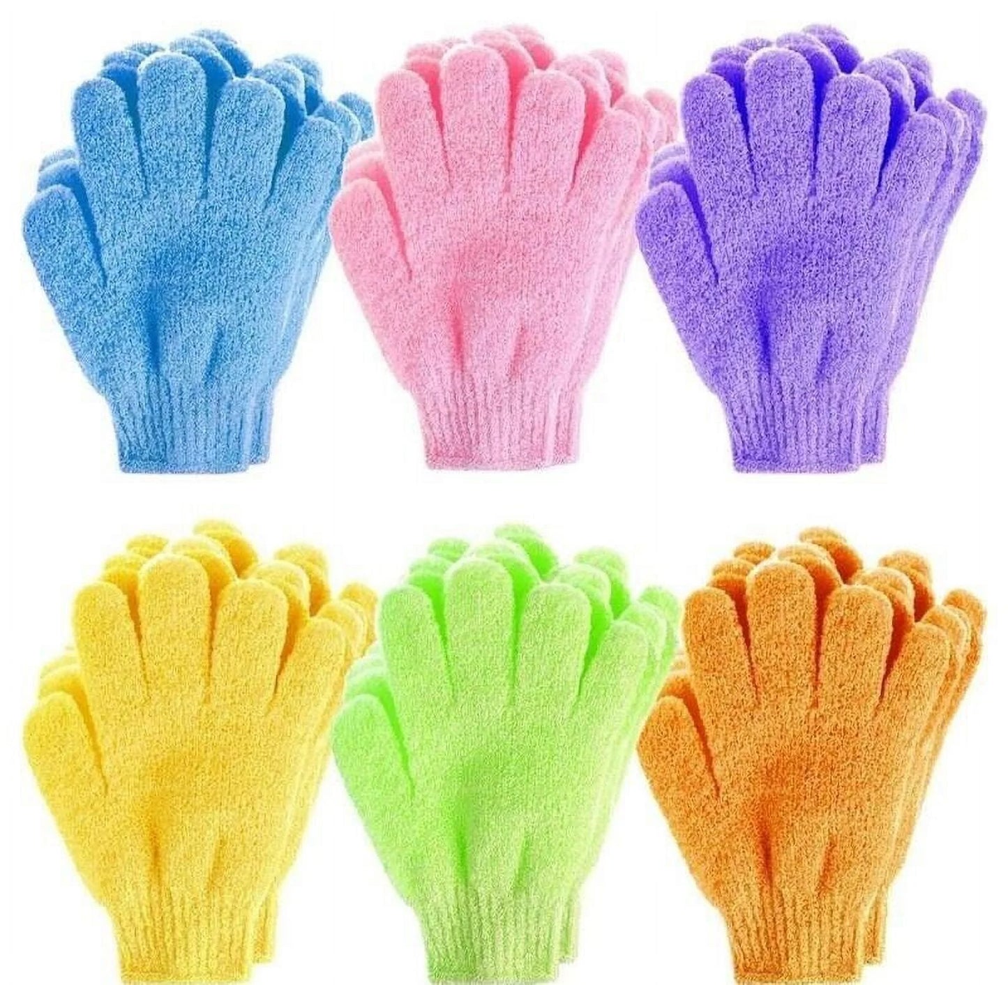 4 Piece Bath and Shower Exfoliating Gloves Spa Bath Scrub Gloves Soap for Men and Women