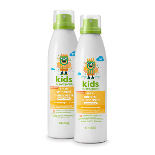 Kids Sunscreen Continuous Spray SPF 50 - Totally Tropical Scent, 6Oz - 2Pack - for Children over 6 Months