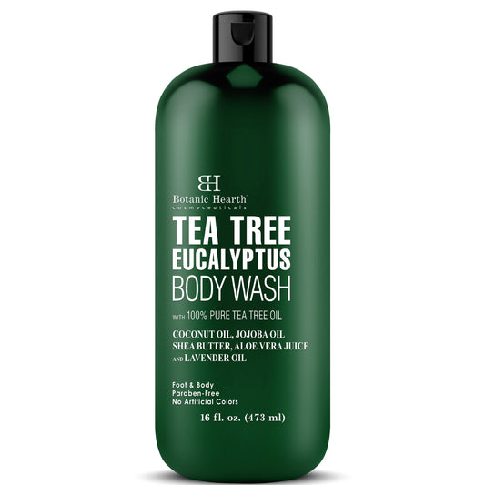 Eucalyptus Tea Tree Body Wash, 16 Fl Oz – Invigorating & Refreshing, Deep Cleansing, Sulfate-Free