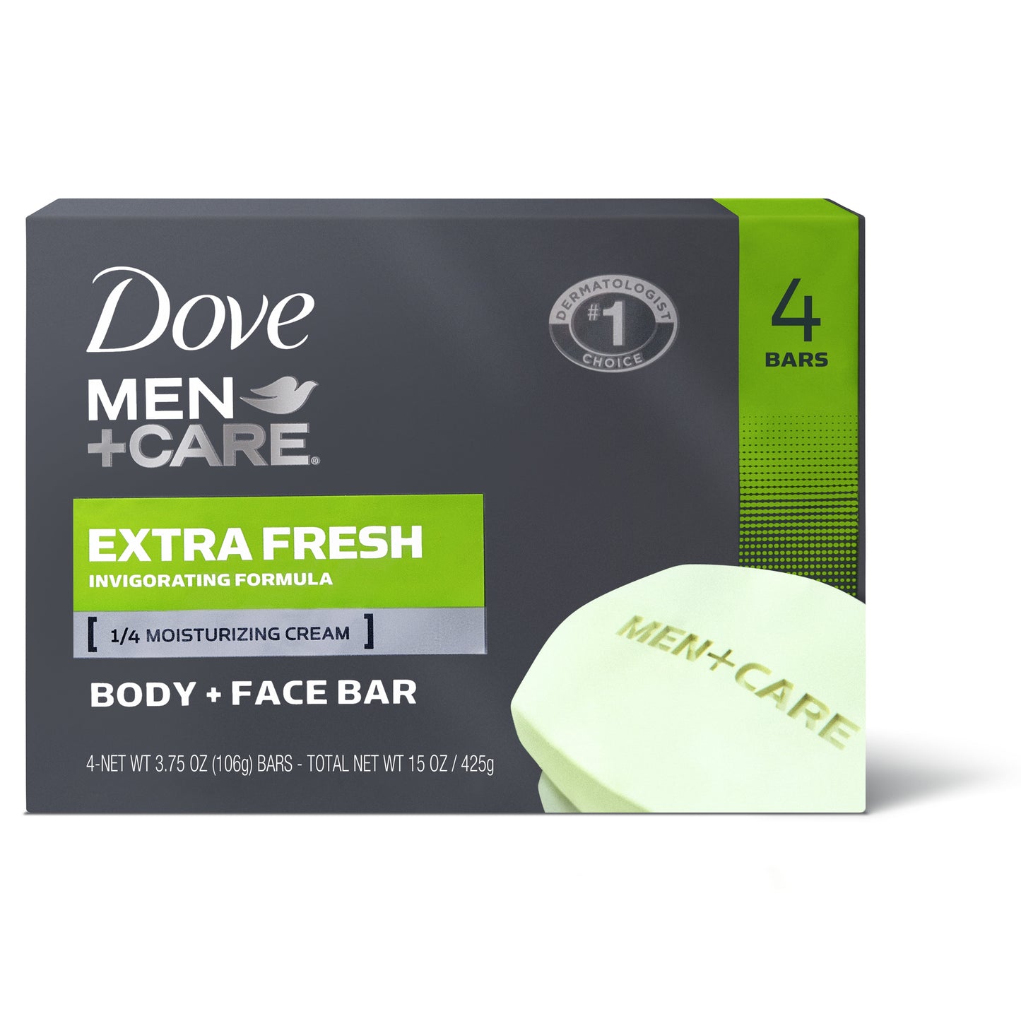 Body + Face Bar Invigorating Formula, Extra Fresh, 3.75 Oz 4 Bars