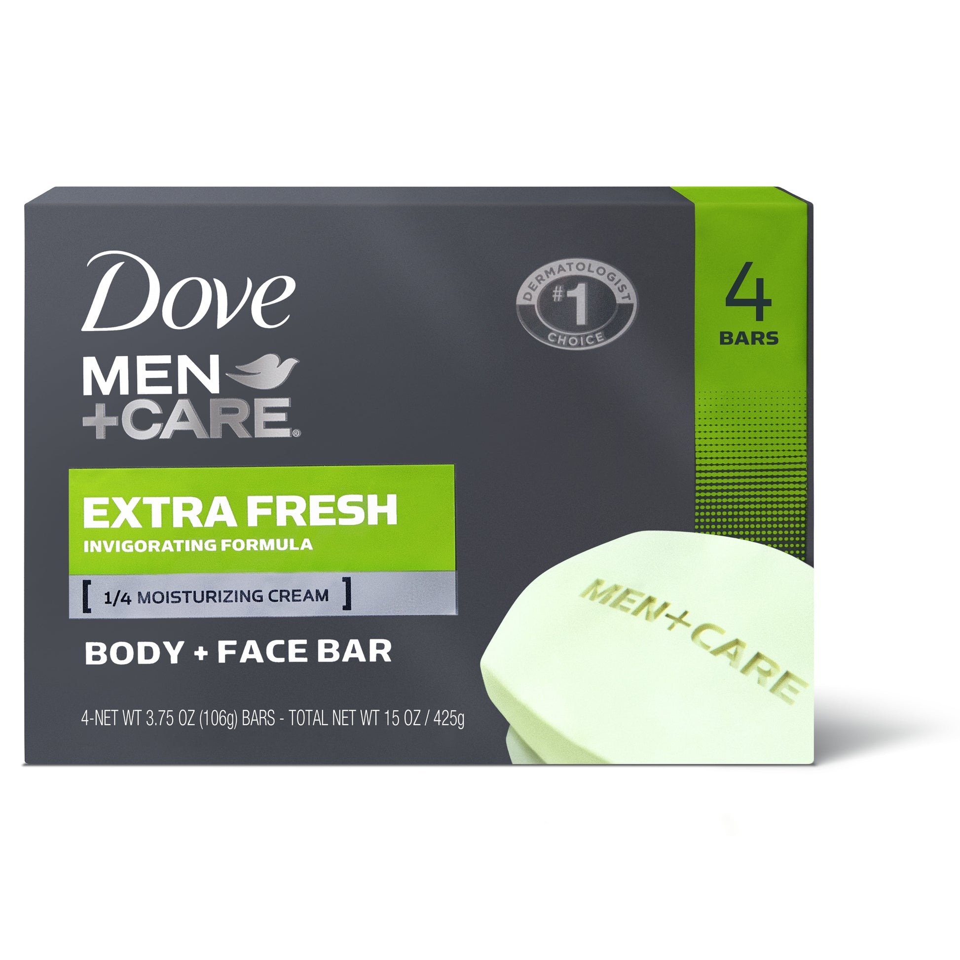 Body + Face Bar Invigorating Formula, Extra Fresh, 3.75 Oz 4 Bars