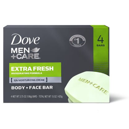 Body + Face Bar Invigorating Formula, Extra Fresh, 3.75 Oz 4 Bars