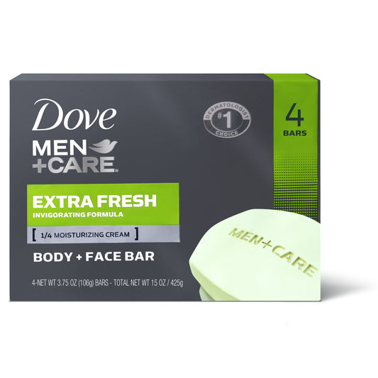 Body + Face Bar Invigorating Formula, Extra Fresh, 3.75 Oz 4 Bars