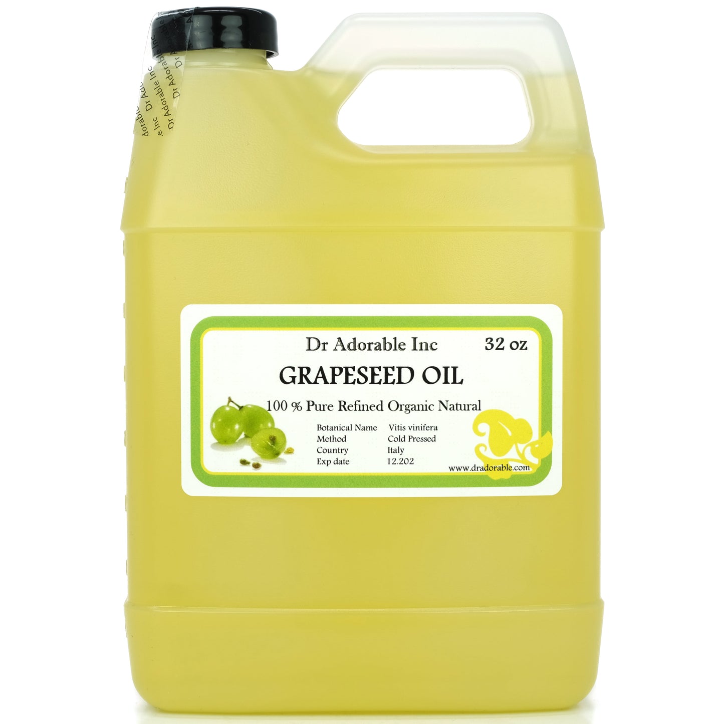 - 32 Oz - Grapeseed Oil - 100% Pure Organic Cold Pressed Natural Hair Skin