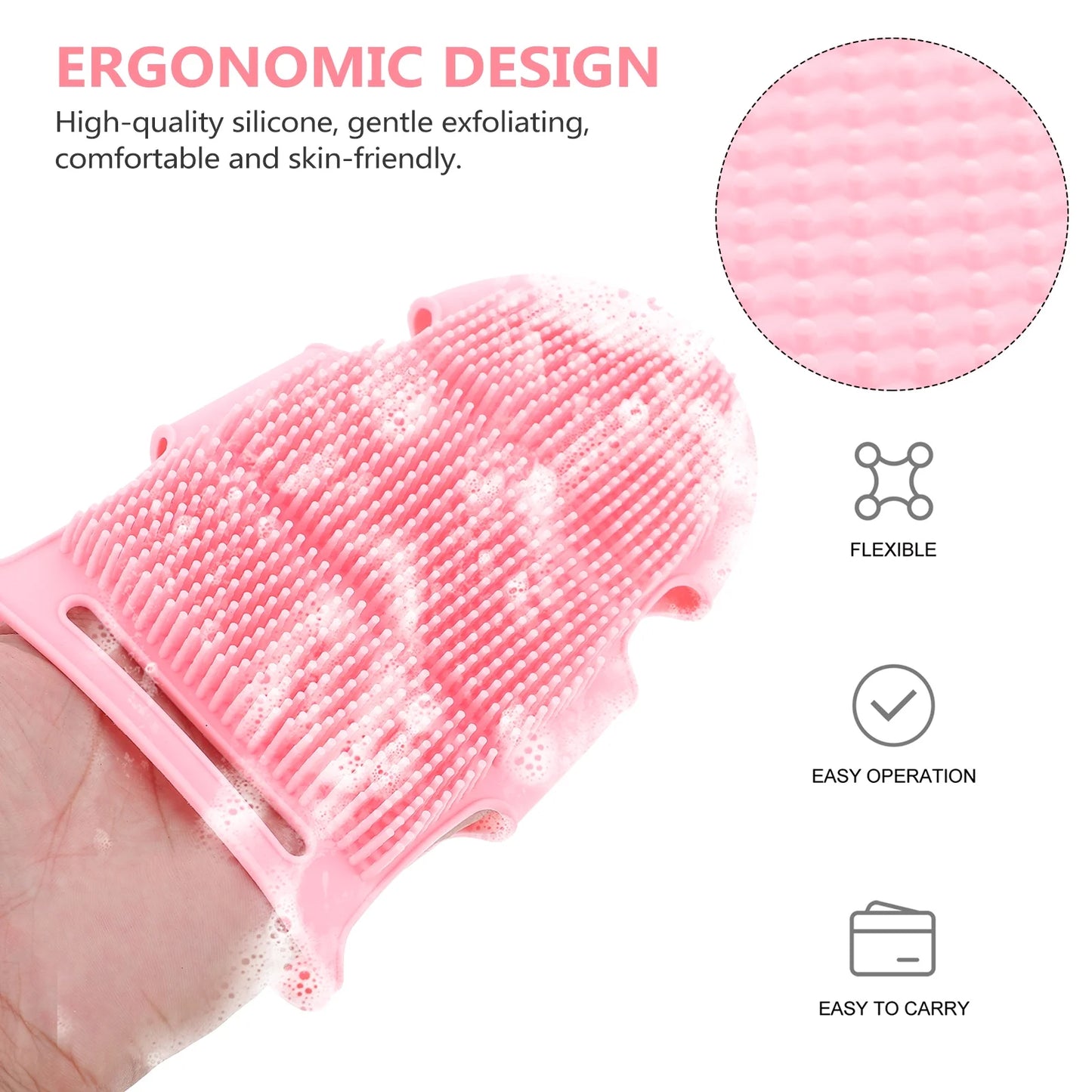 Brush Bath Massage Shower Silicone Gloves Scrubber Tool Care Exfoliating Massager Spa Skin Baby Glove Face Cleansing