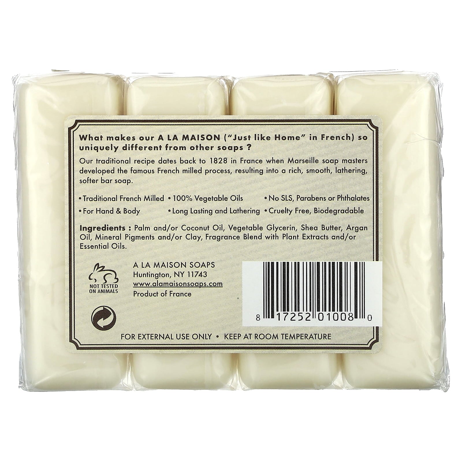 Oat Milk Bar Soap with Shea Butter and Argan Oil - 4 Bars