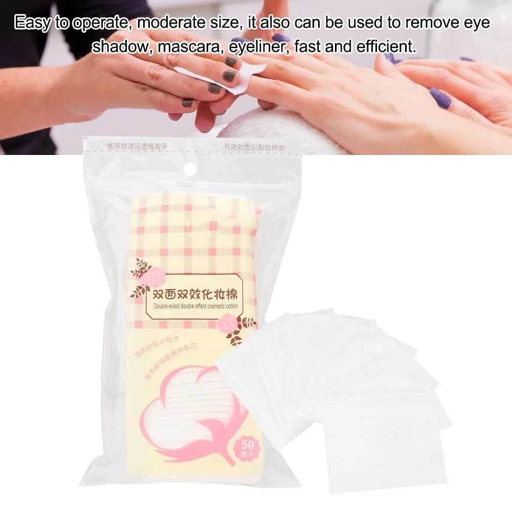 50Pcs Disposable Makeup Cotton Pads Facial Cleansing Non-Woven Makeup Removal Cotton Wipes, Eye Removal Pads Cleaning Wipes