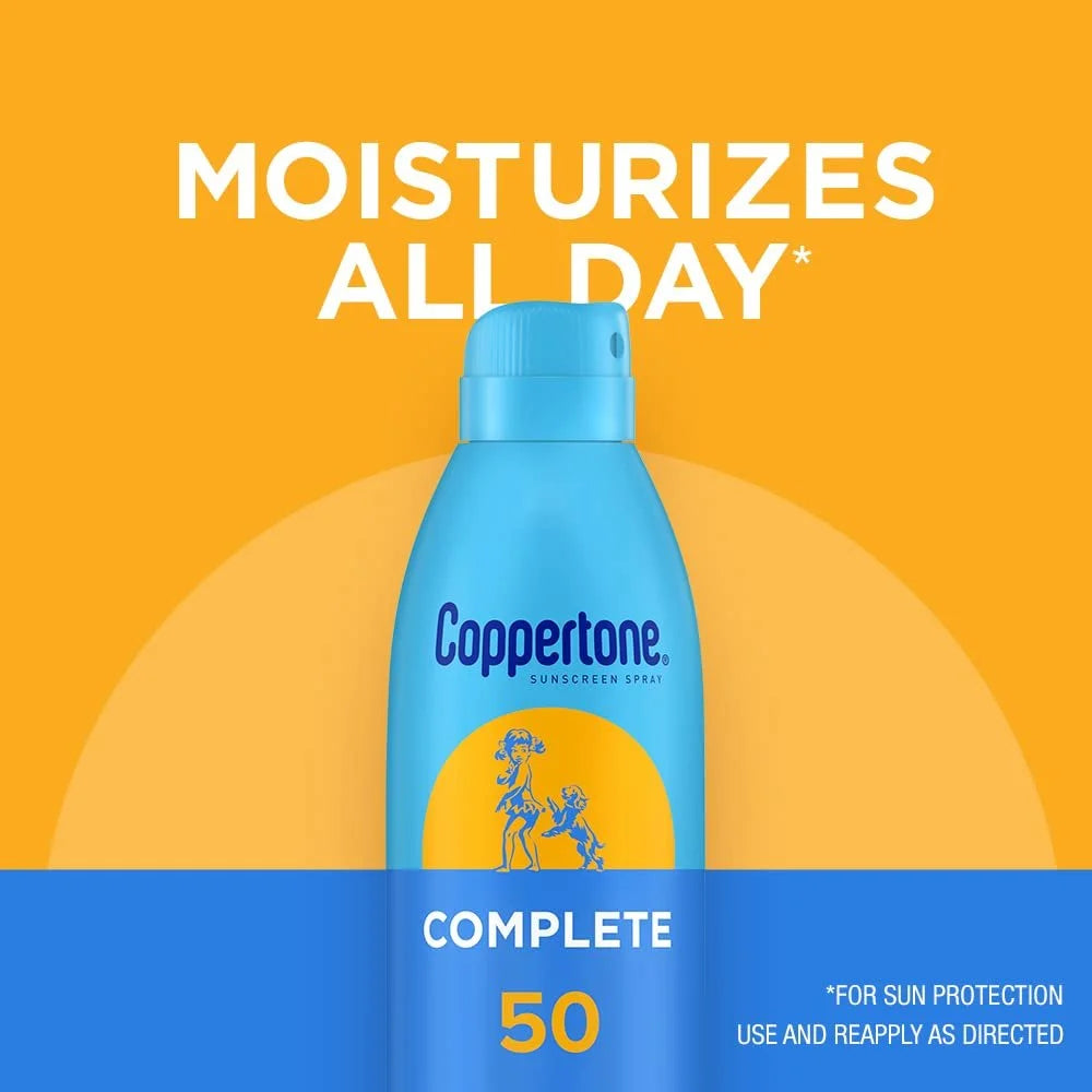 COMPLETE SPF 50 Sunscreen Spray, Lightweight, Moisturizing Sunscreen Pack, Water Resistant Spray Sunscreen SPF 50, 5.5 Oz Spray, Pack of 3