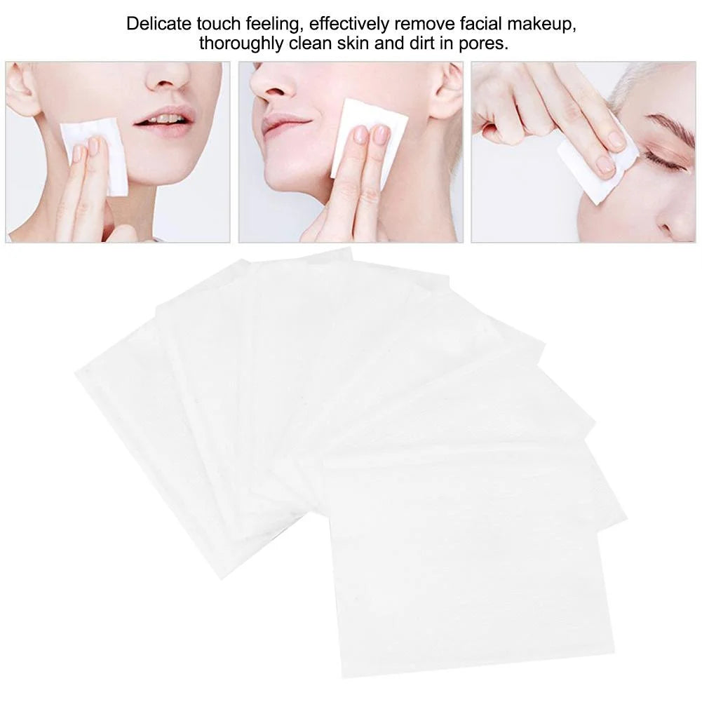 50Pcs Disposable Makeup Cotton Pads Facial Cleansing Non-Woven Makeup Removal Cotton Wipes, Eye Removal Pads Cleaning Wipes