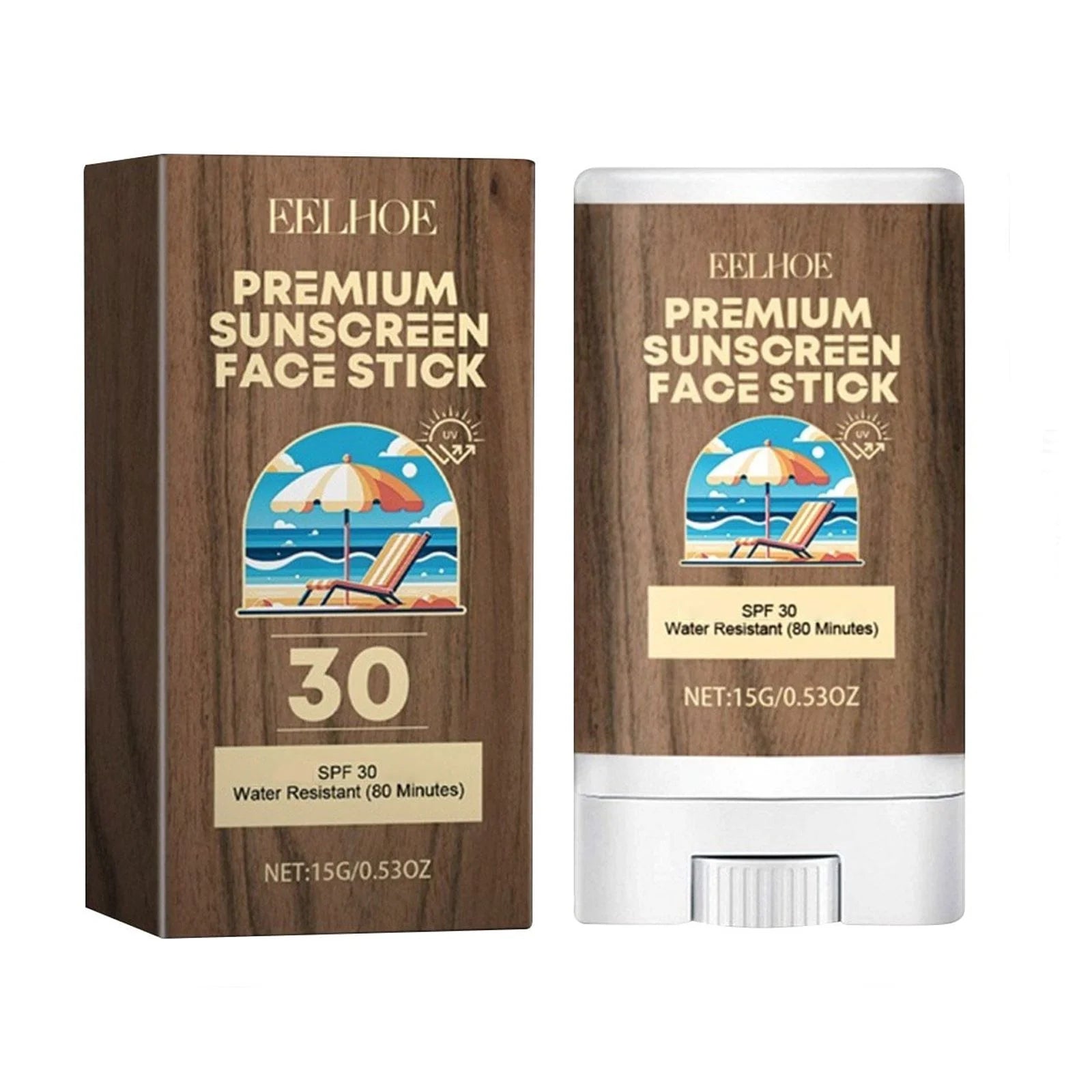 Sheer Mineral Sunscreen Stick for Face & Body,Beach Breeze Defense: Water-Resistant Sunblock SPF 50+ - Your Companion for Fun in the Sun