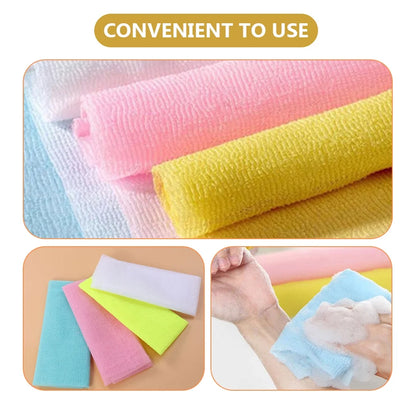 4Pcs Household Exfoliating Bath Cloth Skin-Friendly Nylon Shower Washcloth Body Scrubber