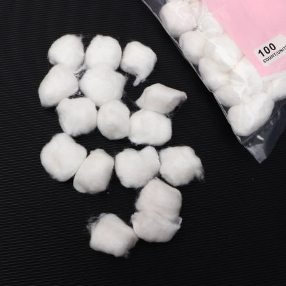 5 Packs of Pure Cotton Ball Makeup Remover Cotton Ball Face Cleaning Ball Absorbent Ball White (1 Pack for 100Pcs)